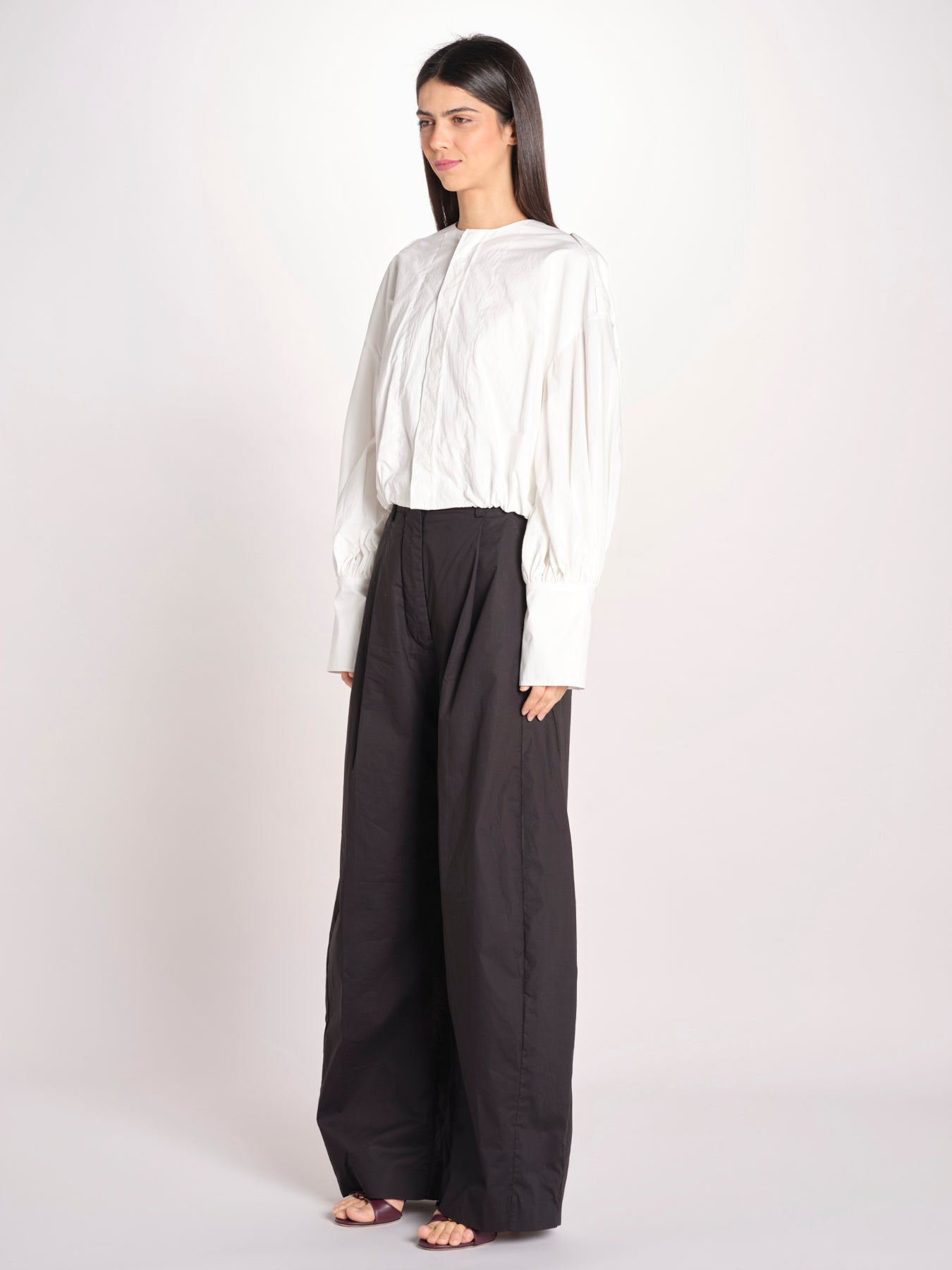 camicia con maniche a sbuffo DIANA 4007 T0165 COT WHITE T0001 the latest 