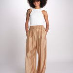 pantalone in mussola con elastico DORA 3119 T0161 BEIGE T0045 the latest 