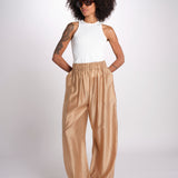 pantalone in mussola con elastico DORA 3119 T0161 BEIGE T0045 the latest 