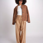 pantalone in mussola con elastico DORA 3119 T0161 BEIGE T0045 the latest 