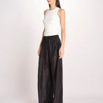 pantalone in mussola con elastico DORA 3119 T0161 BLACK T0002 the latest 