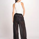 pantalone in mussola con elastico DORA 3119 T0161 BLACK T0002 the latest 