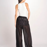 pantalone in mussola con elastico DORA 3119 T0161 BLACK T0002 the latest 