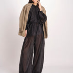 pantalone in mussola con elastico DORA 3119 T0161 BLACK T0002 the latest 