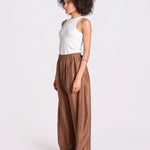 pantalone in mussola con elastico DORA 3119 T0161 CHOCOLATE T0032 the latest 