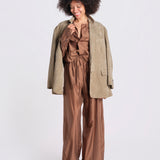 pantalone in mussola con elastico DORA 3119 T0161 CHOCOLATE T0032 the latest 