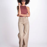 Pantalone diritto CLARA DENIMCOLOUR BEIGE true avenue 