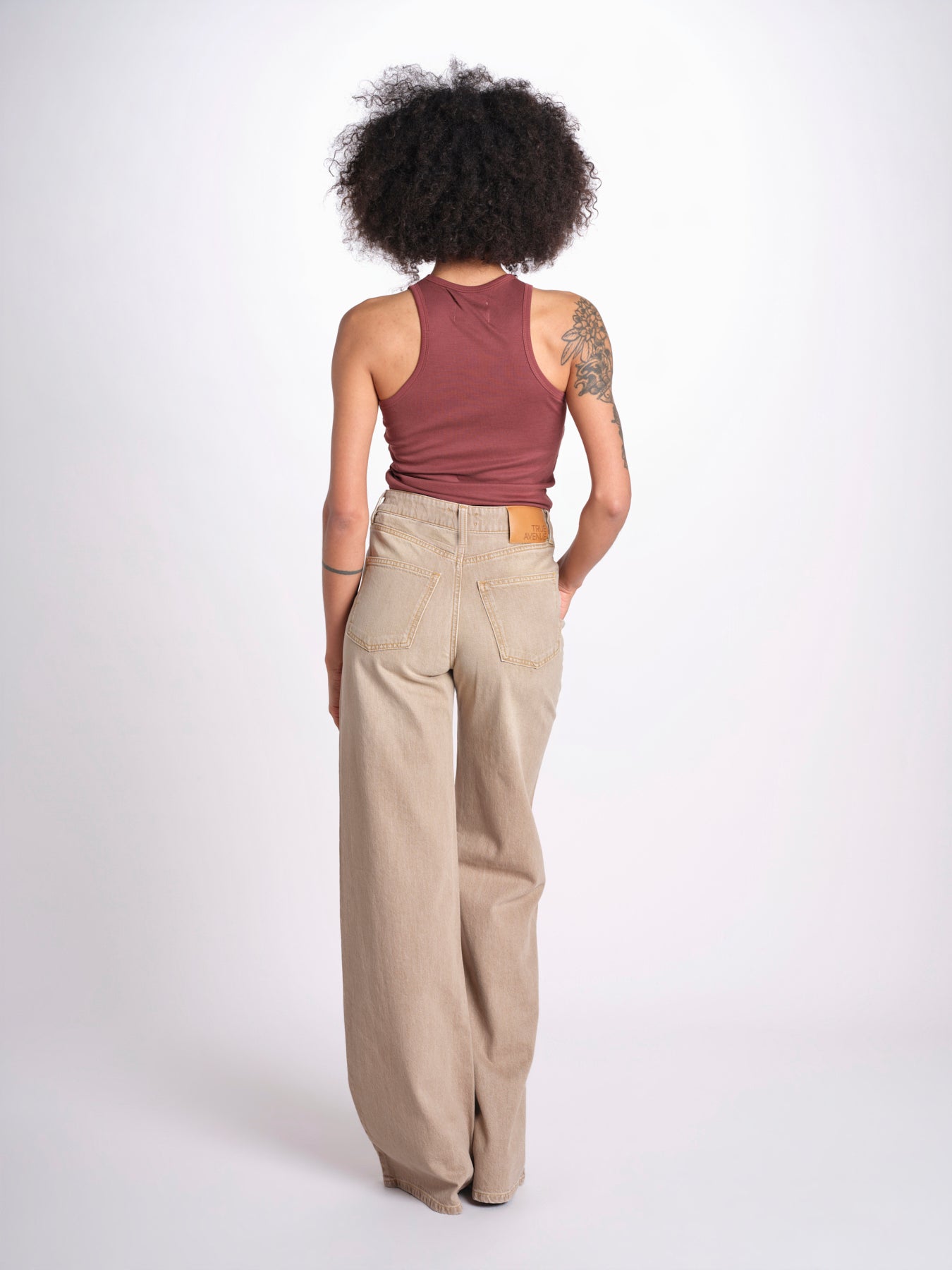 Pantalone diritto CLARA DENIMCOLOUR BEIGE true avenue 