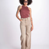 Pantalone diritto CLARA DENIMCOLOUR BEIGE true avenue 