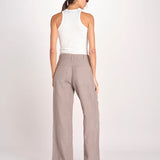 pantalone dritto in lino ERICA STRUCTURELINEN DOVE GREY true avenue 