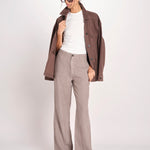 pantalone dritto in lino ERICA STRUCTURELINEN DOVE GREY true avenue 