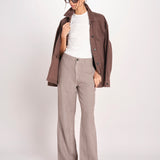 pantalone dritto in lino ERICA STRUCTURELINEN DOVE GREY true avenue 