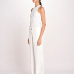 pantalone dritto in lino ERICA STRUCTURELINEN IVORY true avenue 