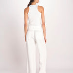 pantalone dritto in lino ERICA STRUCTURELINEN IVORY true avenue 