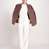 pantalone dritto in lino ERICA STRUCTURELINEN IVORY true avenue 