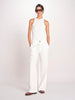 pantalone dritto in lino