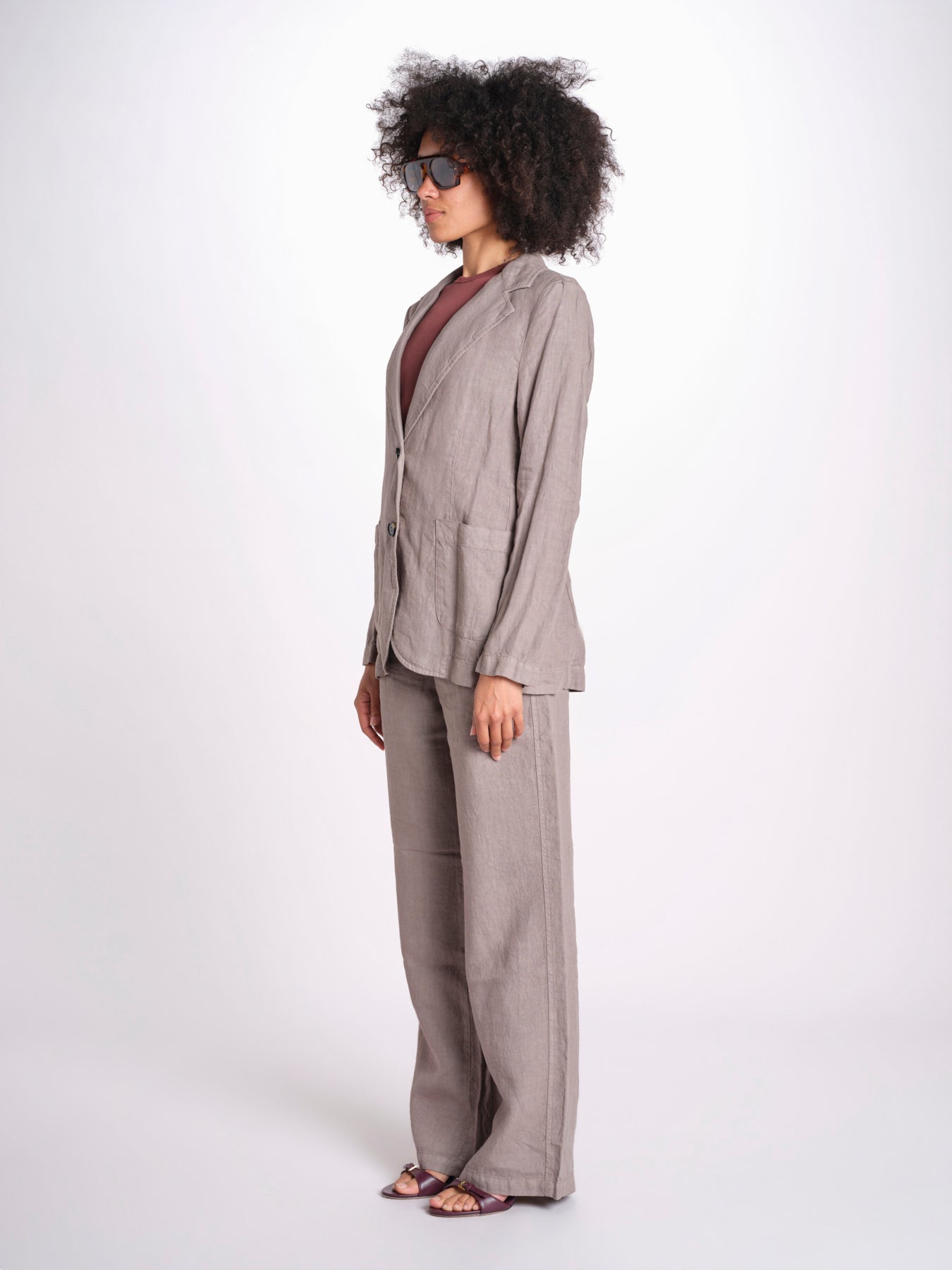 blazer due bottoni in lino LIVI STRUCURELINEN DOVE GREY true avenue 