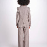 blazer due bottoni in lino LIVI STRUCURELINEN DOVE GREY true avenue 