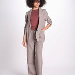 blazer due bottoni in lino LIVI STRUCURELINEN DOVE GREY true avenue 