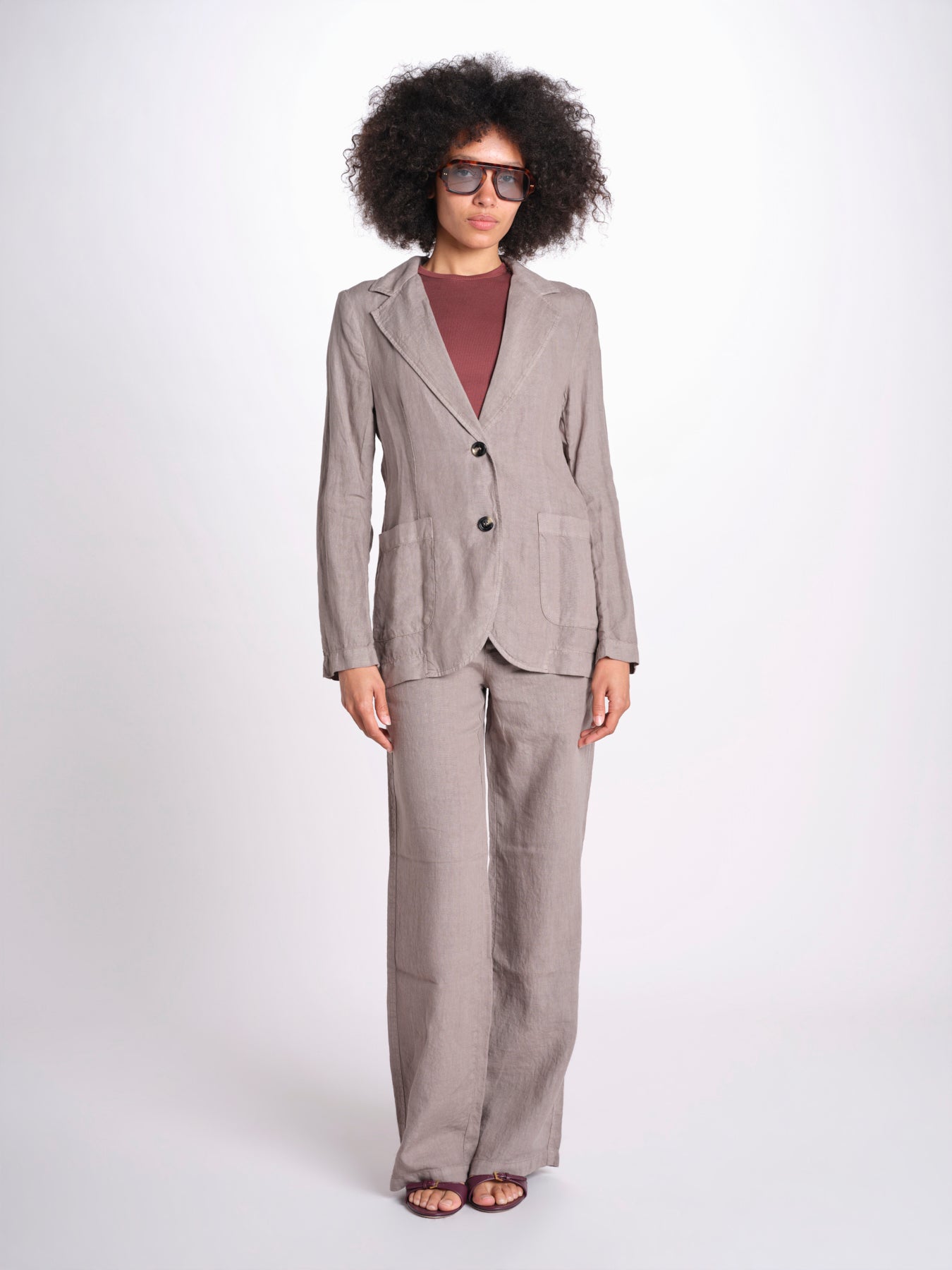 blazer due bottoni in lino LIVI STRUCURELINEN DOVE GREY true avenue 