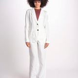 blazer due bottoni in lino LIVI STRUCURELINEN IVORY true avenue 