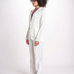 blazer due bottoni in lino LIVI STRUCURELINEN IVORY true avenue 