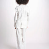 blazer due bottoni in lino LIVI STRUCURELINEN IVORY true avenue 