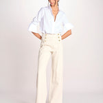 pantalone marinaio con bottoni oro MARINE COMFRTIBULL NATURAL true avenue 
