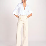pantalone marinaio con bottoni oro MARINE COMFRTIBULL NATURAL true avenue 