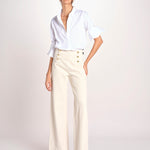 pantalone marinaio con bottoni oro MARINE COMFRTIBULL NATURAL true avenue 