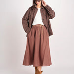gonna in lino con coulisse MARTINA SOFTLINEN BROWN true avenue 