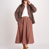 gonna in lino con coulisse MARTINA SOFTLINEN BROWN true avenue 