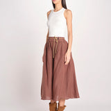 gonna in lino con coulisse MARTINA SOFTLINEN BROWN true avenue 