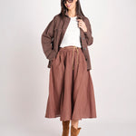 gonna in lino con coulisse MARTINA SOFTLINEN BROWN true avenue 
