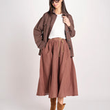 gonna in lino con coulisse MARTINA SOFTLINEN BROWN true avenue 