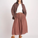 gonna in lino con coulisse MARTINA SOFTLINEN BROWN true avenue 