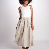 MARTINA gonna in lino con coulisse MARTINA SOFTLINEN NATURAL true avenue 