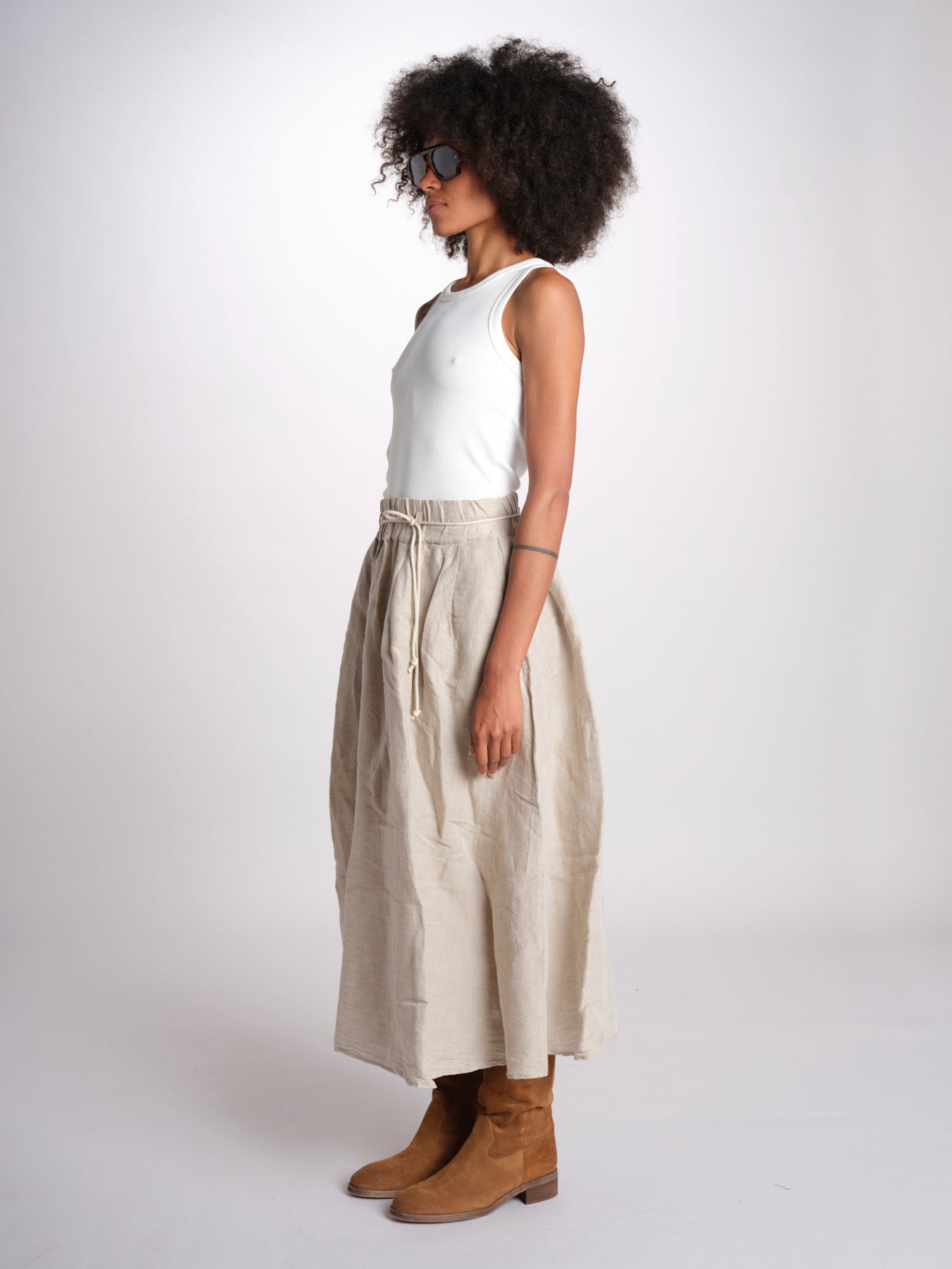 MARTINA gonna in lino con coulisse MARTINA SOFTLINEN NATURAL true avenue 