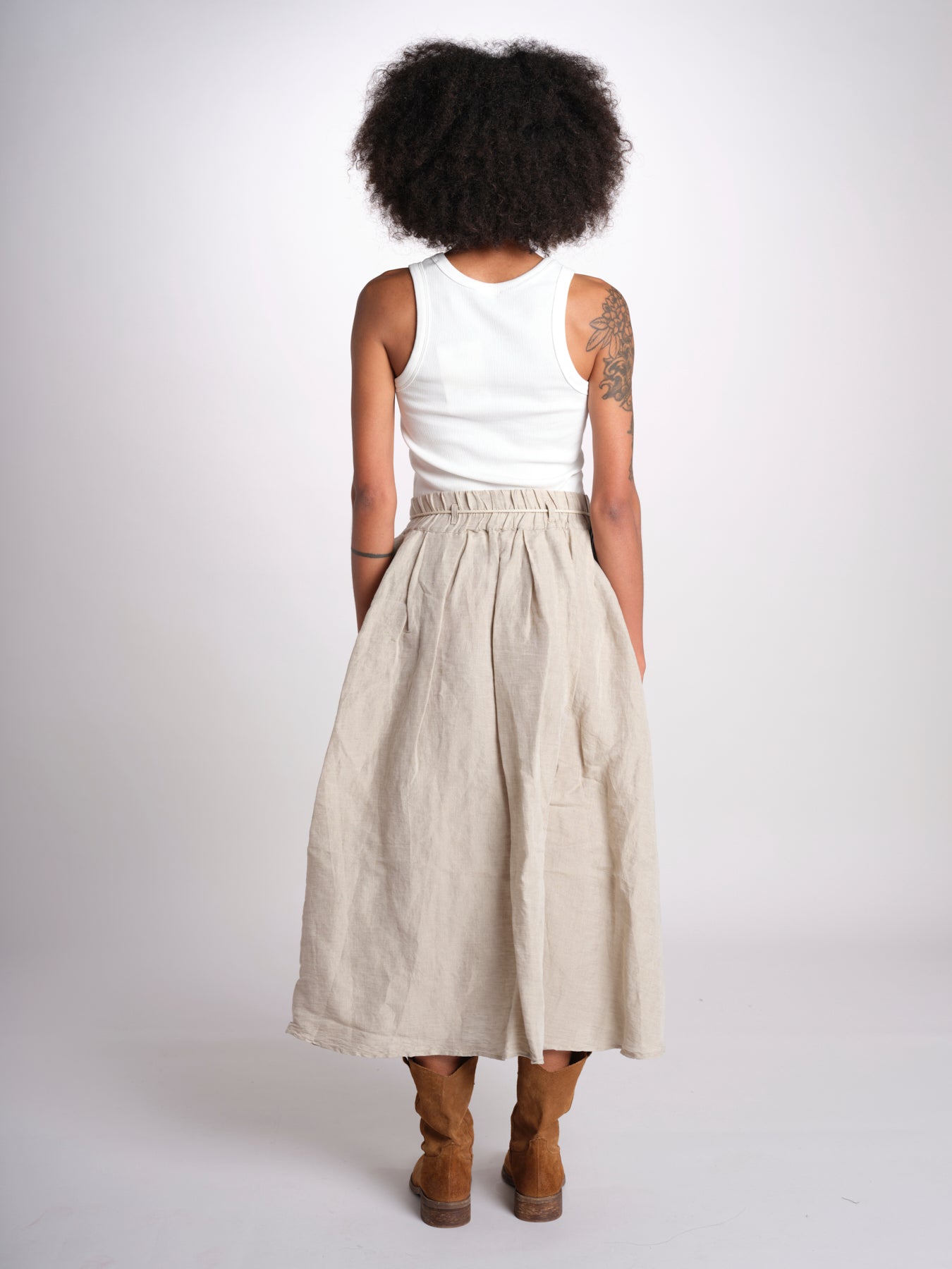 MARTINA gonna in lino con coulisse MARTINA SOFTLINEN NATURAL true avenue 