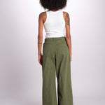 pantalone pinces in cotone NANCY ESSELING GREEN true avenue 