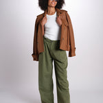 pantalone pinces in cotone NANCY ESSELING GREEN true avenue 