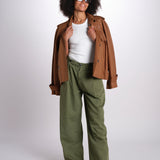 pantalone pinces in cotone NANCY ESSELING GREEN true avenue 