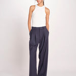 patalone con pinces NOEMI COOL WOOL NAVY BLUE true avenue 