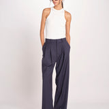 patalone con pinces NOEMI COOL WOOL NAVY BLUE true avenue 