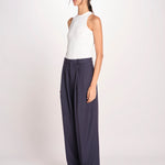 patalone con pinces NOEMI COOL WOOL NAVY BLUE true avenue 