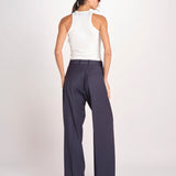 patalone con pinces NOEMI COOL WOOL NAVY BLUE true avenue 