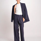 patalone con pinces NOEMI COOL WOOL NAVY BLUE true avenue 