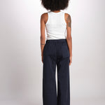 pantaloner dritto con eleastico in vita PENSIL BLU true avenue 
