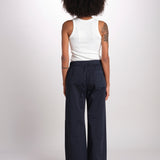 pantaloner dritto con eleastico in vita PENSIL BLU true avenue 