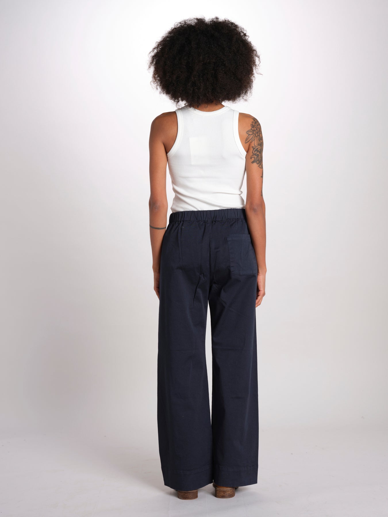 pantaloner dritto con eleastico in vita PENSIL BLU true avenue 